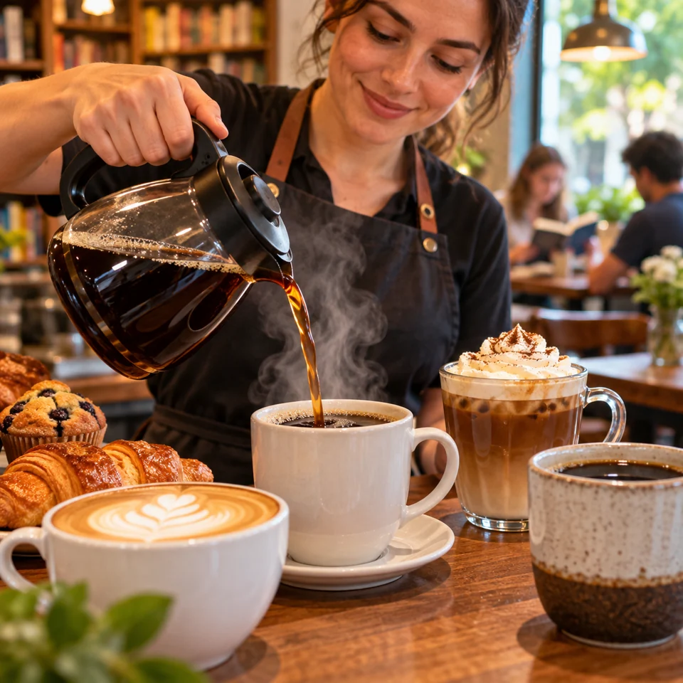 freshly brewed coffees